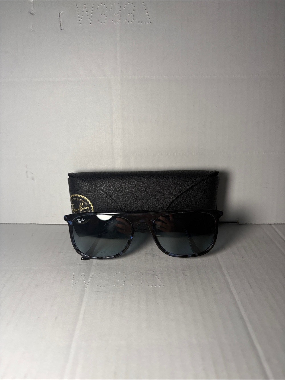 Ray-Ban Black Tortoise Frame Sunglasses with Gradient Lenses